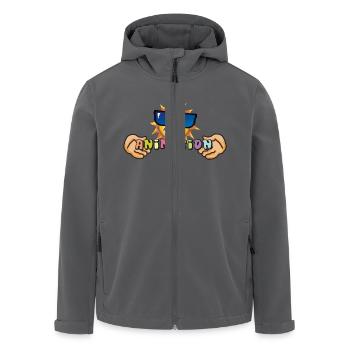 Vom Grafik Designer--- Animation mit Sonne - Recycelte Männer Softshell-Jacke von Stanley/Stella - Anthrazit - Vorne - AI Model Male 185 light (185cm)