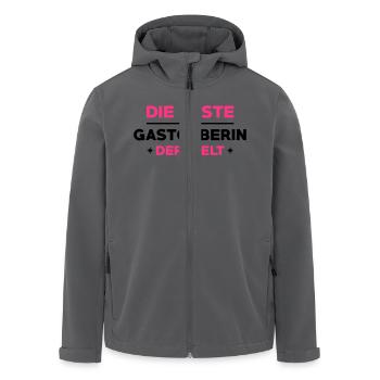 Gastgeberin Rezeptionist Gastwirt Stewardess Hotel - Recycelte Männer Softshell-Jacke von Stanley/Stella - Anthrazit - Vorne - AI Model Male 185 light (185cm)
