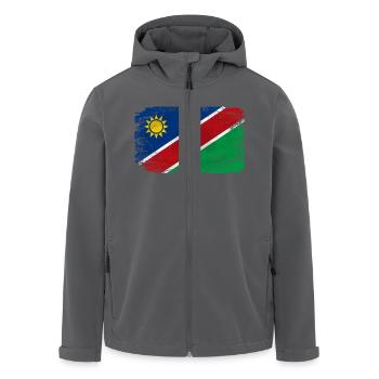 Namibia Flag - Vintage Look - Recycelte Männer Softshell-Jacke von Stanley/Stella - Anthrazit - Vorne - AI Model Male 185 light (185cm)