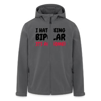 Bipolar - Humor - Funny - Joke - Friend - Recycelte Männer Softshell-Jacke von Stanley/Stella - Anthrazit - Vorne - AI Model Male 185 light (185cm)