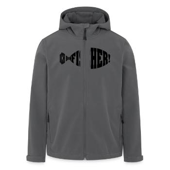 ich bin fischer - Recycelte Männer Softshell-Jacke von Stanley/Stella - Anthrazit - Vorne - AI Model Male 185 light (185cm)