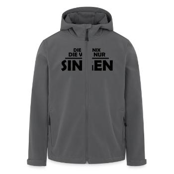 Die tut nix die will nur singen - Recycelte Männer Softshell-Jacke von Stanley/Stella - Anthrazit - Vorne - AI Model Male 185 light (185cm)