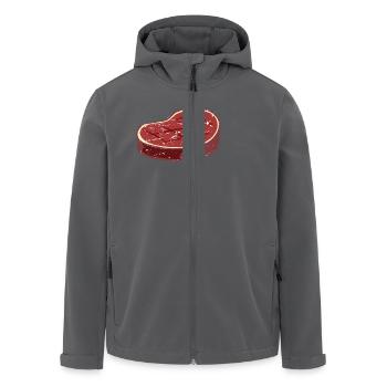 Steak - Meat - BBQ - Vintage - Recycelte Männer Softshell-Jacke von Stanley/Stella - Anthrazit - Vorne - AI Model Male 185 light (185cm)