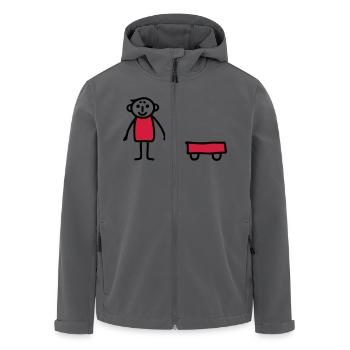 Junge mit Bollerwagen - V2 - Recycelte Männer Softshell-Jacke von Stanley/Stella - Anthrazit - Vorne - AI Model Male 185 light (185cm)