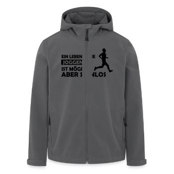ein leben ohne joggen - Recycelte Männer Softshell-Jacke von Stanley/Stella - Anthrazit - Vorne - AI Model Male 185 light (185cm)