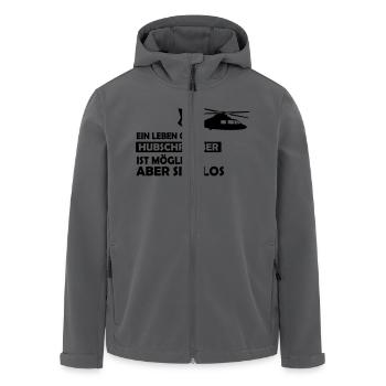 ein leben ohne hubschrauber - Recycelte Männer Softshell-Jacke von Stanley/Stella - Anthrazit - Vorne - AI Model Male 185 light (185cm)