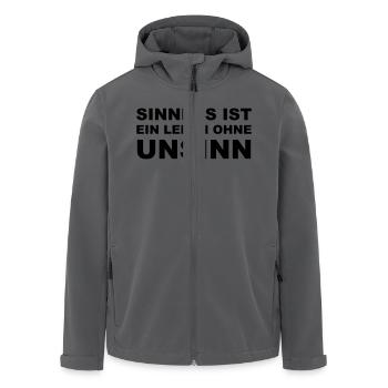 Sinnlos ist ein Leben ohne Unsinn - Recycelte Männer Softshell-Jacke von Stanley/Stella - Anthrazit - Vorne - AI Model Male 185 light (185cm)