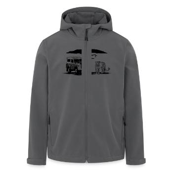 Leopard - Safari Adventure - Wildlife Ranger Jeep - Recycelte Männer Softshell-Jacke von Stanley/Stella - Anthrazit - Vorne - AI Model Male 185 light (185cm)