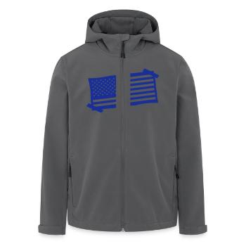 aufkleber zettel papier notiz usa amerika vereinig - Recycelte Männer Softshell-Jacke von Stanley/Stella - Anthrazit - Vorne - AI Model Male 185 light (185cm)