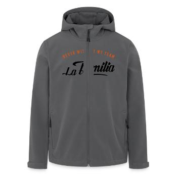 never without my familia - Recycelte Männer Softshell-Jacke von Stanley/Stella - Anthrazit - Vorne - AI Model Male 185 light (185cm)
