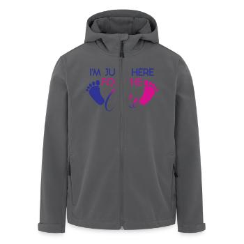 Ich bin nur hier für den Kuchen lustige Geschlecht offenbaren - Recycelte Männer Softshell-Jacke von Stanley/Stella - Anthrazit - Vorne - AI Model Male 185 light (185cm)