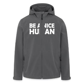 Be a nice human - Recycelte Männer Softshell-Jacke von Stanley/Stella - Anthrazit - Vorne - AI Model Male 185 light (185cm)
