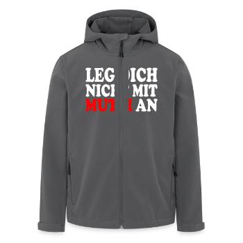 Leg dich nicht mit mutti an - Recycelte Männer Softshell-Jacke von Stanley/Stella - Anthrazit - Vorne - AI Model Male 185 light (185cm)