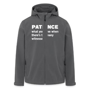 Geduld lustiges Zitat - Recycelte Männer Softshell-Jacke von Stanley/Stella - Anthrazit - Vorne - AI Model Male 185 light (185cm)