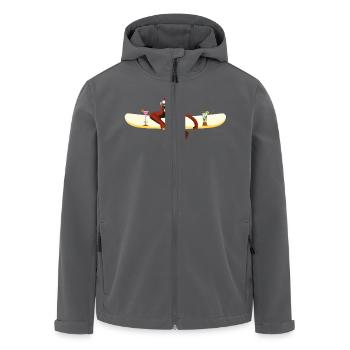 Katze auf einem Surfbrett - Recycelte Männer Softshell-Jacke von Stanley/Stella - Anthrazit - Vorne - AI Model Male 185 light (185cm)