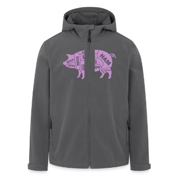 Pig Schwein - Recycelte Männer Softshell-Jacke von Stanley/Stella - Anthrazit - Vorne - AI Model Male 185 light (185cm)