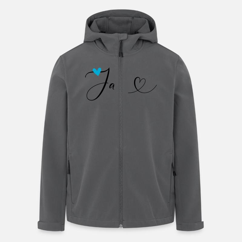 Jan Nom Prénom Calligraphie coeur - Veste softshell homme en polyester recyclé Stanley/Stella - charbon
