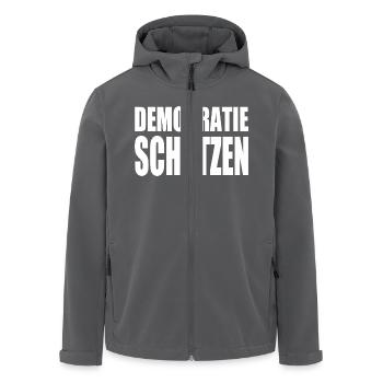 demokratie schützen - Recycelte Männer Softshell-Jacke von Stanley/Stella - Anthrazit - Vorne - AI Model Male 185 light (185cm)