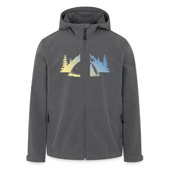 Camping Zelt - Recycelte Männer Softshell-Jacke von Stanley/Stella - Anthrazit - Vorne - AI Model Male 185 light (185cm)