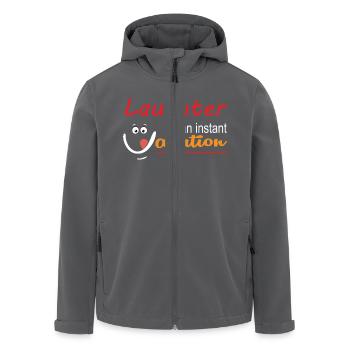 Lachen ist ein Kurzurlaub - Recycelte Männer Softshell-Jacke von Stanley/Stella - Anthrazit - Vorne - AI Model Male 185 light (185cm)