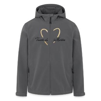 Team de La Bride Gold Herz Glitzer - Recycelte Männer Softshell-Jacke von Stanley/Stella - Anthrazit - Vorne - AI Model Male 185 light (185cm)
