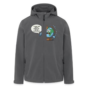 Lustig Geografie Die ganze Welt auf den Schultern - Recycelte Männer Softshell-Jacke von Stanley/Stella - Anthrazit - Vorne - AI Model Male 185 light (185cm)