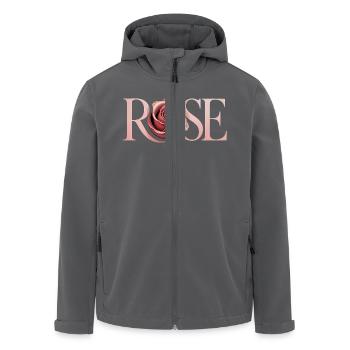 Rose - Cooles botanisches Logo - Recycelte Männer Softshell-Jacke von Stanley/Stella - Anthrazit - Vorne - AI Model Male 185 light (185cm)