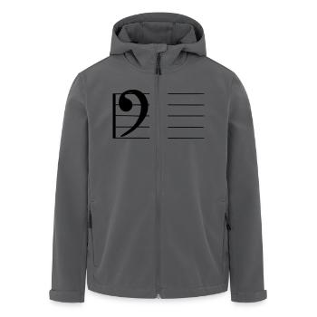 bass - Notenschlüssel - Recycelte Männer Softshell-Jacke von Stanley/Stella - Anthrazit - Vorne - AI Model Male 185 light (185cm)