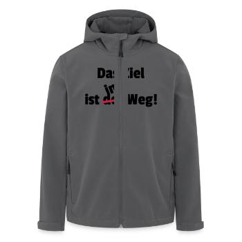 Das Ziel ist im der Weg Philosophie Motivation - Recycelte Männer Softshell-Jacke von Stanley/Stella - Anthrazit - Vorne - AI Model Male 185 light (185cm)