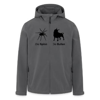 die Spinnen die Bullen - Recycelte Männer Softshell-Jacke von Stanley/Stella - Anthrazit - Vorne - AI Model Male 185 light (185cm)