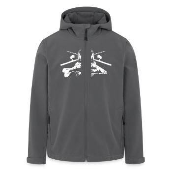 JSA Fishing Skull (R) white in high quality! - Recycelte Männer Softshell-Jacke von Stanley/Stella - Anthrazit - Vorne - AI Model Male 185 light (185cm)