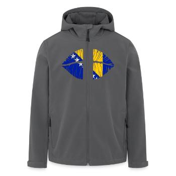 Kuss Bosnien und Herzegowina - Recycelte Männer Softshell-Jacke von Stanley/Stella - Anthrazit - Vorne - AI Model Male 185 light (185cm)