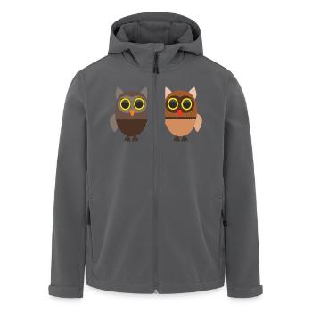 Eulen in der Liebe - Recycelte Männer Softshell-Jacke von Stanley/Stella - Anthrazit - Vorne - AI Model Male 185 light (185cm)