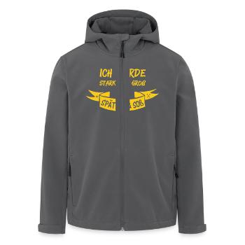 SPÄTZLE & SOß - Recycelte Männer Softshell-Jacke von Stanley/Stella - Anthrazit - Vorne - AI Model Male 185 light (185cm)