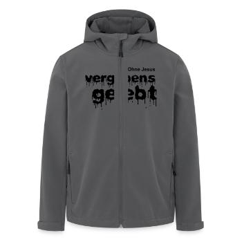 Vergebens gelebt (JESUS shirts) - Recycelte Männer Softshell-Jacke von Stanley/Stella - Anthrazit - Vorne - AI Model Male 185 light (185cm)