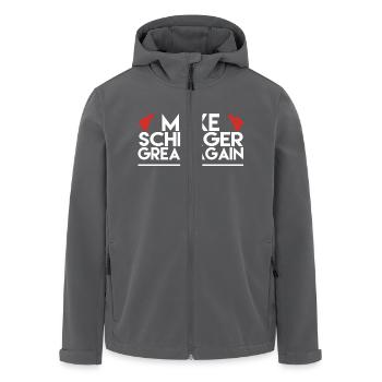 MAKE SCHLAGER GREAT AGAIN - Recycelte Männer Softshell-Jacke von Stanley/Stella - Anthrazit - Vorne - AI Model Male 185 light (185cm)