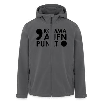 Komma aufn Punkt - Recycelte Männer Softshell-Jacke von Stanley/Stella - Anthrazit - Vorne - AI Model Male 185 light (185cm)