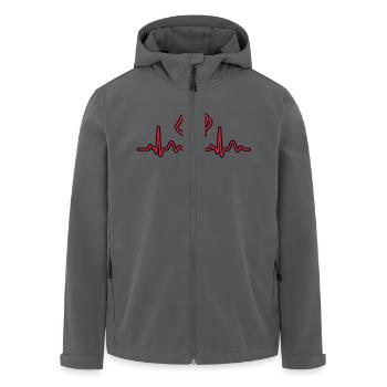 Lines of Heart Herz Puls Elektrokardiogramm Fist - Recycelte Männer Softshell-Jacke von Stanley/Stella - Anthrazit - Vorne - AI Model Male 185 light (185cm)