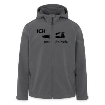 Holz Pirat Segelflugzeug - Recycelte Männer Softshell-Jacke von Stanley/Stella - Anthrazit - Vorne - AI Model Male 185 light (185cm)