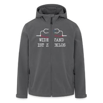 Widerstand ist zwecklos - Recycelte Männer Softshell-Jacke von Stanley/Stella - Anthrazit - Vorne - AI Model Male 185 light (185cm)