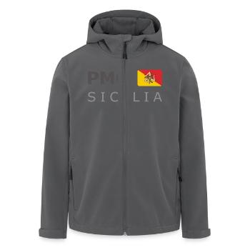 PMO SICILIA dark-lettered 400 dpi - Recycelte Männer Softshell-Jacke von Stanley/Stella - Anthrazit - Vorne - AI Model Male 185 light (185cm)
