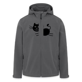 Schwarze Katze rennend - Recycelte Männer Softshell-Jacke von Stanley/Stella - Anthrazit - Vorne - AI Model Male 185 light (185cm)