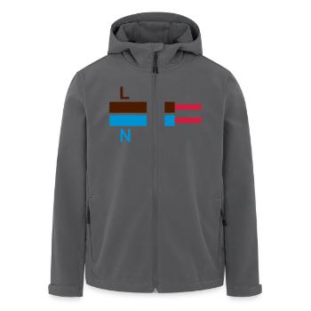elektrische Kabel - Recycelte Männer Softshell-Jacke von Stanley/Stella - Anthrazit - Vorne - AI Model Male 185 light (185cm)