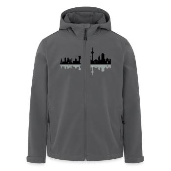 Skyline Berlin Schatten - Recycelte Männer Softshell-Jacke von Stanley/Stella - Anthrazit - Vorne - AI Model Male 185 light (185cm)