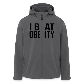 I Beat Obesity - Recycelte Männer Softshell-Jacke von Stanley/Stella - Anthrazit - Vorne - AI Model Male 185 light (185cm)