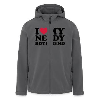 I love my nerdy boyfriend - Recycelte Männer Softshell-Jacke von Stanley/Stella - Anthrazit - Vorne - AI Model Male 185 light (185cm)