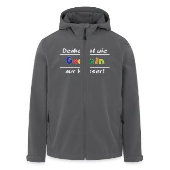 denken ist wie googeln, nur krasser - Recycelte Männer Softshell-Jacke von Stanley/Stella - Anthrazit - Vorne - AI Model Male 185 light (185cm)