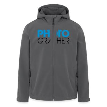 Photographer Cool Logo Design - Recycelte Männer Softshell-Jacke von Stanley/Stella - Anthrazit - Vorne - AI Model Male 185 light (185cm)