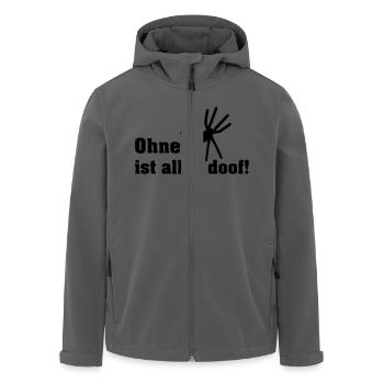 ohne spinnen ist alle doof - Recycelte Männer Softshell-Jacke von Stanley/Stella - Anthrazit - Vorne - AI Model Male 185 light (185cm)
