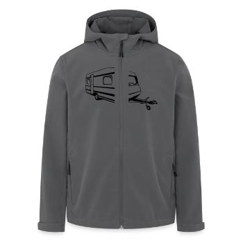 Wohnwagen, caravan, trailer (1 color) - Recycelte Männer Softshell-Jacke von Stanley/Stella - Anthrazit - Vorne - AI Model Male 185 light (185cm)
